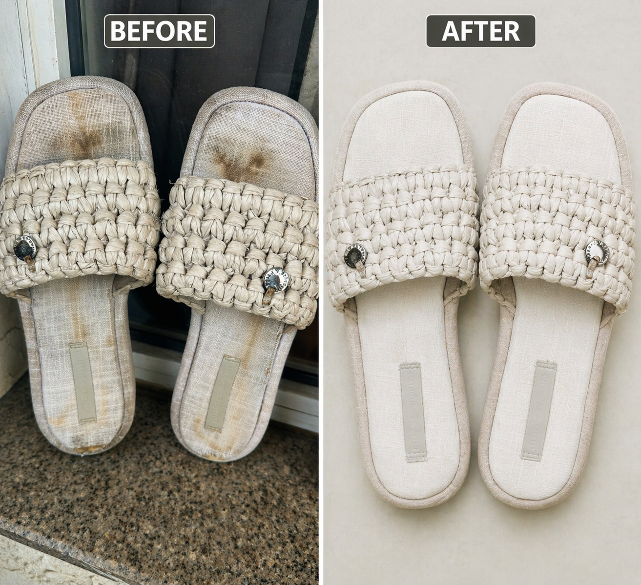 Complete shoe care before and after result