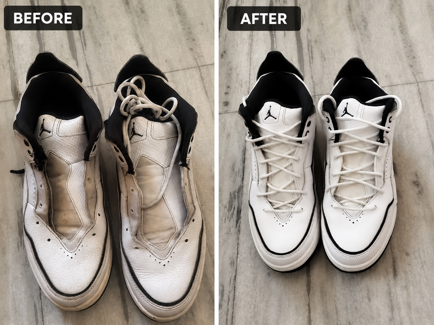 Leather shoe repair result